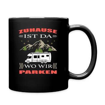 Stellplatz Van Camping Caravan Wohnmobil - Tasse einfarbig - Schwarz - Rechts