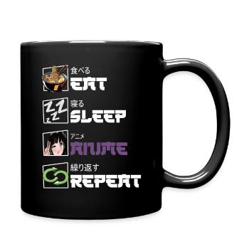 Eat Sleep Anime Repeat - Full Colour Mug - black - Right