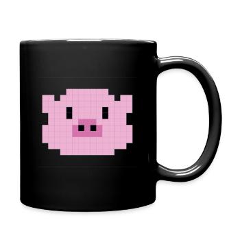 Pixelated pig head - Full Colour Mug - black - Right