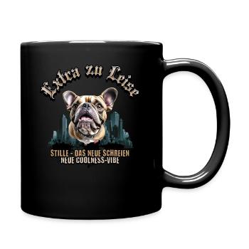 French Bully - Stille ist das neue Schreien - Tasse einfarbig - Schwarz - Rechts
