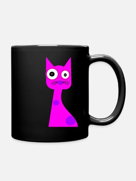 Cat - Full Colour Mug - black