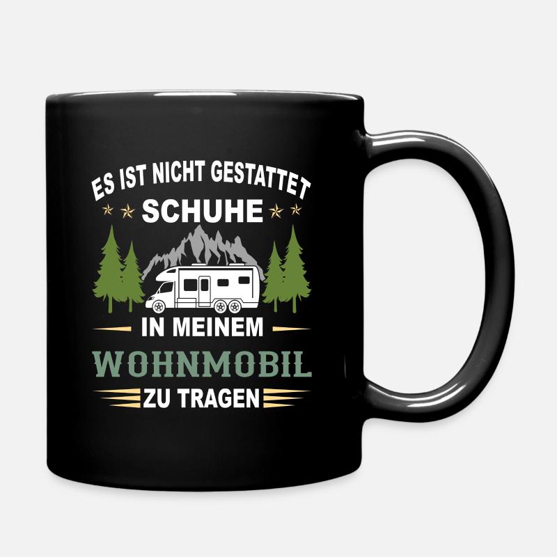 Campingplatz Wohnmobil - Tasse einfarbig - Schwarz