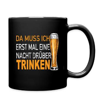 Bier Alkohol - Tasse einfarbig - Schwarz - Rechts