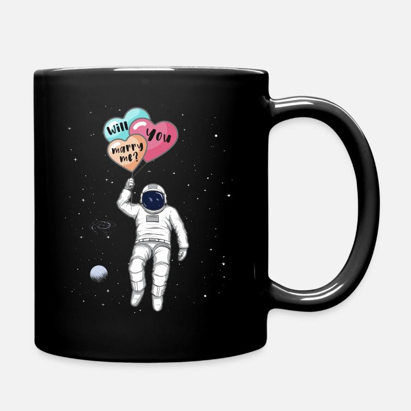 Est-ce que tu m’épouses, astronaute dans l’espace - Mug uni - noir