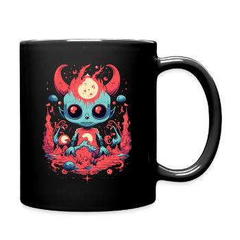 Gruselige Halloween-Monster - Tasse einfarbig - Schwarz - Rechts