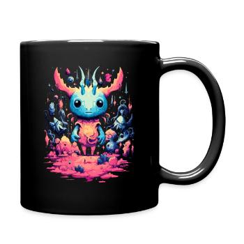 Gruselige Halloween-Monster - Tasse einfarbig - Schwarz - Rechts