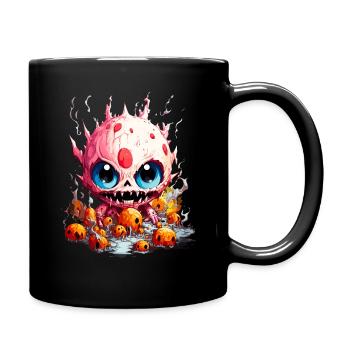 Gruselige Halloween-Monster - Tasse einfarbig - Schwarz - Rechts