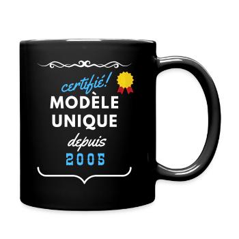 certifié modèle unique depuis 2005 - Mug uni - noir - Droite