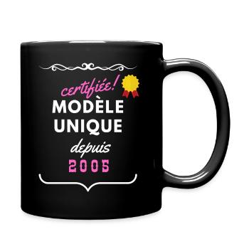 certifiée modèle unique depuis 2005 - Mug uni - noir - Droite