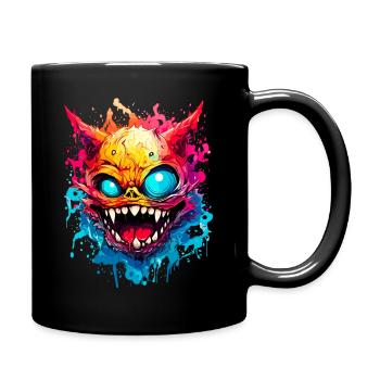 Gruselige Halloween-Monster - Tasse einfarbig - Schwarz - Rechts