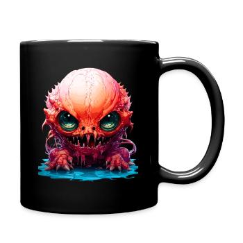 Gruselige Halloween-Monster - Tasse einfarbig - Schwarz - Rechts
