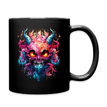 Gruselige Halloween-Monster - Tasse einfarbig - Schwarz - Rechts