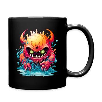 Gruselige Halloween-Monster - Tasse einfarbig - Schwarz - Rechts