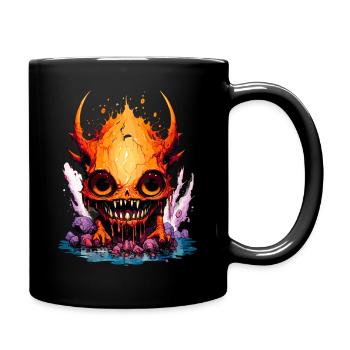 Gruselige Halloween-Monster - Tasse einfarbig - Schwarz - Rechts