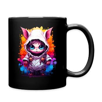 Gruselige Halloween-Monster - Tasse einfarbig - Schwarz - Rechts