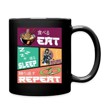 Eat Sleep Anime Repeat - Full Colour Mug - black - Right