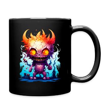Gruselige Halloween-Monster - Tasse einfarbig - Schwarz - Rechts