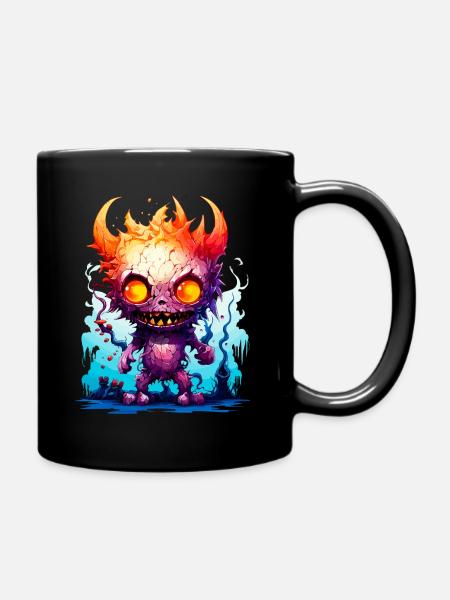 Gruselige Halloween-Monster - Tasse einfarbig - Schwarz