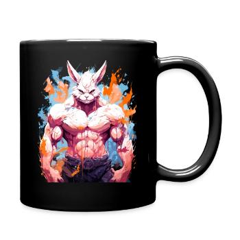 Gruselige Halloween-Monster Hase - Tasse einfarbig - Schwarz - Rechts