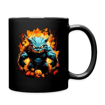 Gruselige Halloween-Monster - Tasse einfarbig - Schwarz - Rechts