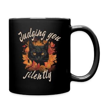 Le chat noir vous juge silencieusement - Mug uni - noir - Droite