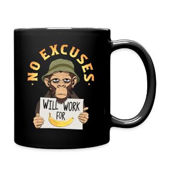 Banana Monkey - Tasse einfarbig - Schwarz - Rechts