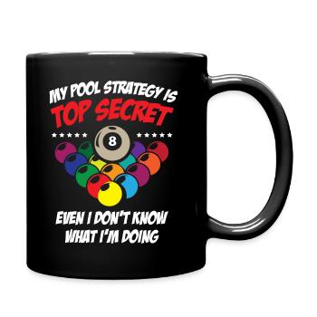 Secret Pool Strategy 8 Ball Funny Billiard - Tasse einfarbig - Schwarz - Rechts