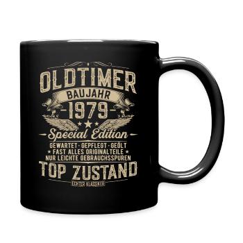 Oldtimer 1979 Jahrgang geboren Geburtstag Geschenk - Tasse einfarbig - Schwarz - Rechts