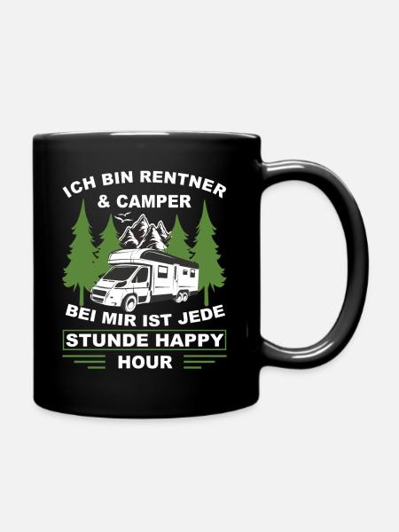Camping - Tasse einfarbig - Schwarz