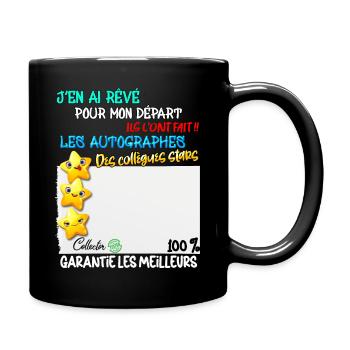 Humour Départ Collègue Signatures Collector - Mug uni - noir - Droite