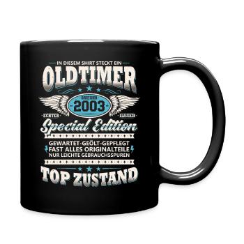Oldtimer Baujahr 2003 Jahrgang Geburtstag Geschenk - Tasse einfarbig - Schwarz - Rechts