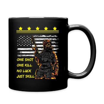 Un seul coup. Un seul tuer. Pas de chance. Juste Skil. - Mug uni - noir - Droite