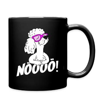 Weißer sturer Pudel bellt NÖOOÖ - Tasse einfarbig - Schwarz - Rechts