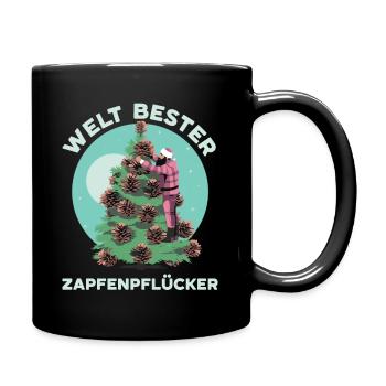 Weltbester Zapfenpflücker, Zapfensammler - Tasse einfarbig - Schwarz - Rechts