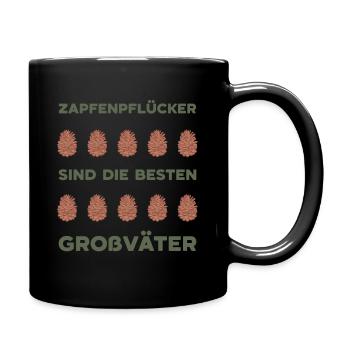 Zapfenpflücker sind die besten Großväter - Tasse einfarbig - Schwarz - Rechts