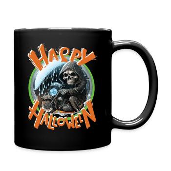 Happy Halloween Biker - Zombie - Grim Reaper - Full Colour Mug - black - Right