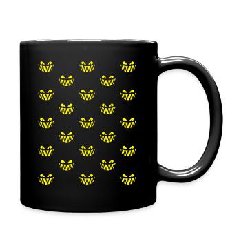 Halloween Frights (Pattern Raster / Yellow / PNG) - Full Colour Mug - black - Right