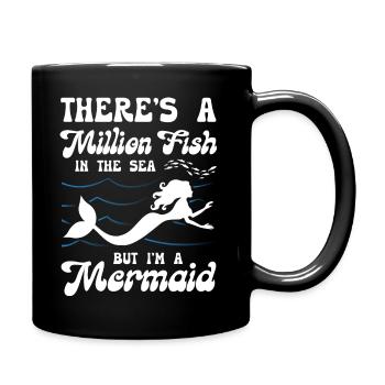 There is A Million Fish But I Am Mermaid - Tasse einfarbig - Schwarz - Rechts