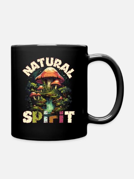 Aesthetic Goblincore Cottagecore Pilze Natur Motiv - Tasse einfarbig - Schwarz