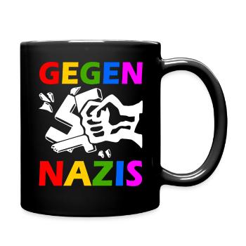 Gegen nazis - Tasse einfarbig - Schwarz - Rechts