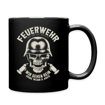 Feuwerwehr - Tasse einfarbig - Schwarz - Rechts