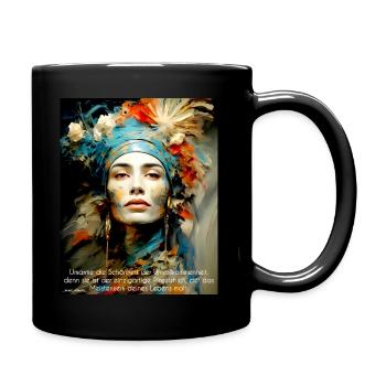 Unvollkommenheit - Tasse einfarbig - Schwarz - Rechts