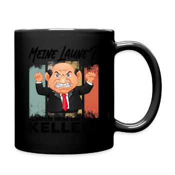 Meine Laune ist im Keller - Tasse einfarbig - Schwarz - Rechts