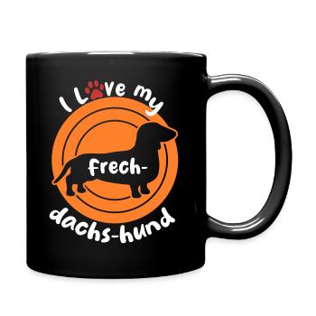Der Frech-dachs-hund - Tasse einfarbig - Schwarz - Rechts