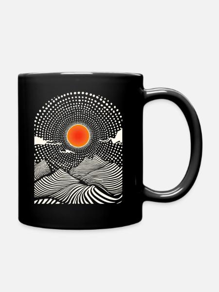 Coucher de soleil psychédélique - Mug uni - noir