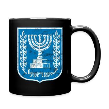 Menora Der siebenarmige Leuchter, Israel Judentum - Tasse einfarbig - Schwarz - Rechts