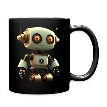 Joyeux Halloween mignon robot drôle effrayant - Mug uni - noir - Droite