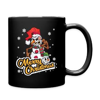 Noël Saint-Nicolas Joyeux Noël Bonhomme de neige - Mug uni - noir - Droite