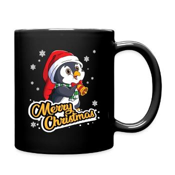penguin merry christmas, christmas, nicholas - Full Colour Mug - black - Right