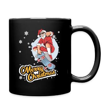 Christmas Santa Claus Merry Christmas Skater - Full Colour Mug - black - Right